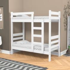 Imagem de Beliche Espaçosa De Madeira Maciça Branco Safira Nemargi