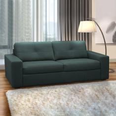 Imagem de Sofá Decorativo Mendes 2 Lugares Sala de estar 150cm Pés em Madeira Couro Verde Musgo G88 - Gran Belo