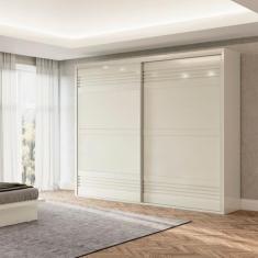 Imagem de Guarda Roupa Casal Com Porta De Correr 267X238cm Off White Dalla Costa