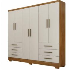 Imagem de Guarda Roupa Encant 6 Portas Cumaru Fendi Novo Horizonte
