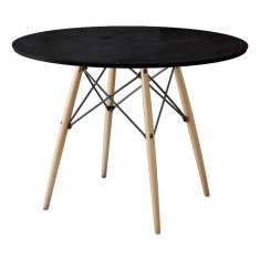 Imagem de Mesa Dkr Eiffel Redondo Tampo de Madeira 110cm Preto