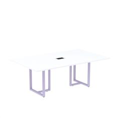 Imagem de Mesa de Reunião Retangular com Power Box 200x90cm Mr2000p25tub Branco/Lilás