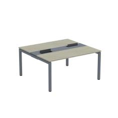 Imagem de Mesa Plataforma Dupla com pé de aço para Coworking 150X140/2P PDC15/14/2P Nogueira Casablanca/Grafito