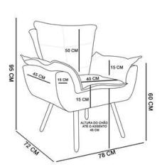 Imagem de Poltrona Opala Suede  Bebê Pés Palito Castanho D´rossi