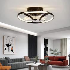 Imagem de Ventilador de teto design com lâmpada DC Ventiladores de teto LED silenciosos e reguláveis com luzes 6 velocidades 90W Ventilador de teto reversível com temporizador com iluminação para quar