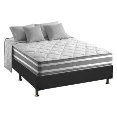 Imagem de Cama Box Casal: Colchão Molas Ensacadas Anjos Masterpocket Duo Sono+ Base Crc Suede Gray(138X188)