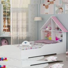 Imagem de Cama Solteiro Mdf Casinha Gelius