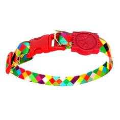 Imagem de Coleira Seda Xadrez Vermelho Tamanho Único (22 Cm A 35 Cm) - Nica Pet