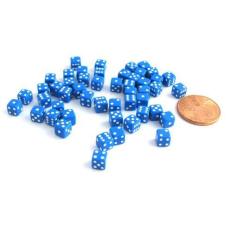 Imagem de Conjunto de 50 Dice Koplow Games Blue de 5 mm para jogos de tabuleiro e RPG