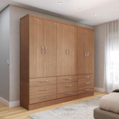 Imagem de Guarda-roupa Casal Madri 6 Portas 9 Gavetas Cinamomo - Panorama Móveis