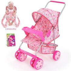 Imagem de Carrinho De Boneca Infantil Milan Alive Reborn Luxo + Canguru Para Bon