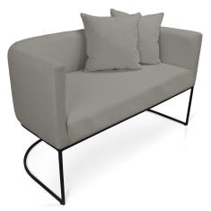 Imagem de Namoradeira 02 Lugares Linho Metálica Preto Cor Grafite