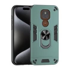 Imagem de Capa de telefone compatível com Motorola Moto E7 Plus com suporte e proteção à prova de choque de grau militar à prova de quedas, capa protetora robusta de policarbonato fosco texturizado resistente