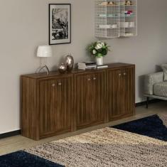 Imagem de Kit 3 Balcões Me4103 com 6 Portas e Prateleira Nogal