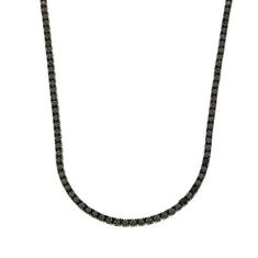 Imagem de Bling Bling NY Colar unissex de 1 fileira de tênis, acabamento preto, diamantes criados em laboratório, 3 mm, corrente de tênis skinny 40,6-61 cm, pulseira 16,5-21,6 cm, Latão, Zircônia cúbica