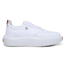 Imagem de Tênis Casual Masculino Malbork em Couro Branco All White 22000B-Masculino