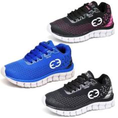Imagem de Kit 3 Tênis Infantil Feminino Evoltenn Impacto Preto, Preto, 32