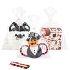 Imagem de SOMIOCO Sacos de guloseimas de celofane transparentes OPP sacos de plástico poli sacos de brindes para embrulho de presente, padaria, biscoitos, doces, sabonetes, lembrancinhas de festa embalagens com