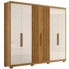 Imagem de Guarda Roupa Araguaia 260cm 6 Portas Freijó Off White Moval
