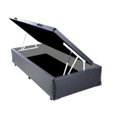 Imagem de Cama Box Baú Solteiro Suede Cinza - 39x88x188