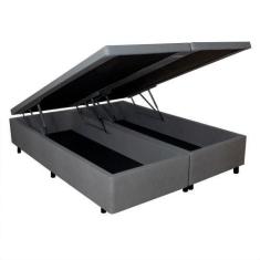 Imagem de Cama Box Baú King 193x203 Cinza com Pistão a Gás - Cama InHouse