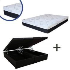 Imagem de Cama Box Baú Queen Colchão Molas Ensacadas+Box Bipartidobege - Lord Co
