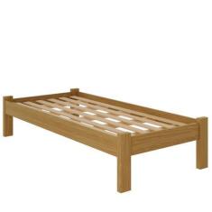 Imagem de Cama Solteiro Turca Reforçada Madeira Cor Nogueira - Nemargi