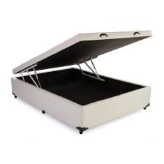 Imagem de Base Box Baú Casal Sp Móveis Sintético Bege - 45X138x188:Bege