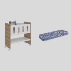 Imagem de Mini Berço 3 em 1 e Colchão Zain Móveis Reller