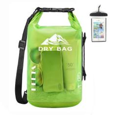 Imagem de Bolsa seca HEETA Waterproof Roll Top 10L com capa de telefone verde