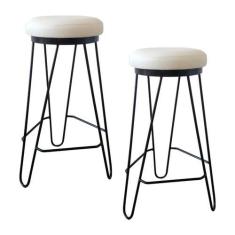 Imagem de Kit 2 Banquetas Média para Cozinha Bar Balcão Bistrô Hairpin - MM DECO