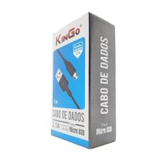 Imagem de Kit 2 Cabos USB V8 Kingo Preto 1m 2.1A para Galaxy J7 Pro