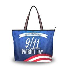 Imagem de Bolsa de ombro My Daily feminina Patriot Day We Will Never Forget 911, Multi, Medium