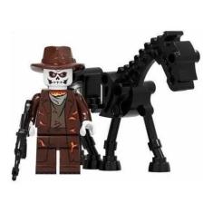 Imagem de Boneco Blocos Montar Motoqueiro Fantasma Cavaleiro Intocável - Mega Bl
