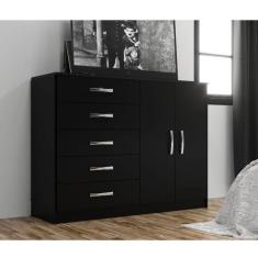 Imagem de Cômoda 5 Gavetas 2 Portas CP25 Evidência Móveis