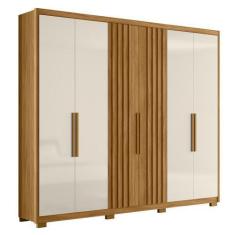 Imagem de Guarda Roupa Casal 6 Portas 4 Gavetas 260cm Gaia M07 Freijó/Off White