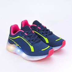 Imagem de Tênis Infantil Led Kidy Light Fun Marinho Rosa-Feminino