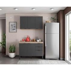 Imagem de Cozinha Compacta Firenze II 6 PT 2 GV Avena e Grafito - Demóbile