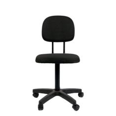 Imagem de Cadeira secretaria giratoria tropical  com L duplo o pistão e fixo não tem regulagem tecido preto