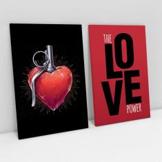 Imagem de Quadro Kit Love Para Quarto Casa Nova Frase The Love Power - Bimper