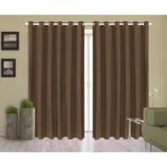 Imagem de Cortina Corta Luz 2,00m X 2,50m 100% Blackout PVC Tabaco Para Sala Ou Quarto Para Varão Simples