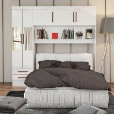 Imagem de Guarda Roupa Modulado Paris 5 Portas Com Espelho E 2 Gavetas Branco