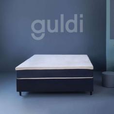 Imagem de Cama Box Casal Com Colchão Mola Ensacada Guldi Firme Branco E Azul
