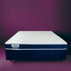 Imagem de Cama Box King Com Colchão Guldi Duplo Plus D28 Branca E Azul