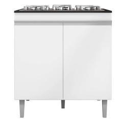 Imagem de Balcão Gabinete Lena Cooktop 2 Portas para Cozinha Branco - Bela Móveis