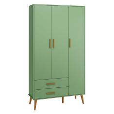 Imagem de Guarda Roupa Infantil Isis 3 Portas E 2 Gavetas Botânico - Reller Móveis Botânico