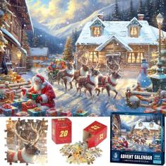 Imagem de Quebra-cabeça: calendário do advento Engfa 2024 Santa 1008 peças