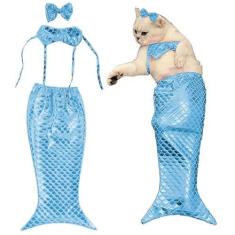 Imagem de Fantasia de rabo de peixe de gato, fantasia de animal de estimação, fantasia de cachorrinho e gatinho, fantasia de Natal de gato