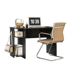 Imagem de Mesa Para Computador Escritório e Gamer 2 Prateleiras Escrivaninha Pto - Qmovi