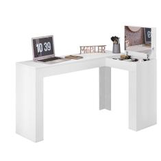 Imagem de Escrivaninha De Canto Penteadeira Jade Tampo Basculante Branco Fosco Branco Fosco